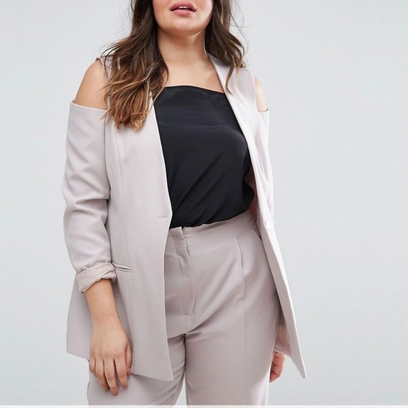 ASOS Jackets & Blazers - NEW | Asos Curve Cold Shoulder Blazer Jacket Blush